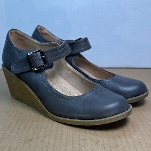JG JGoods Vionic Radia Gray Wedge Mary Jane Heels Womens Shoes Gray sz 7